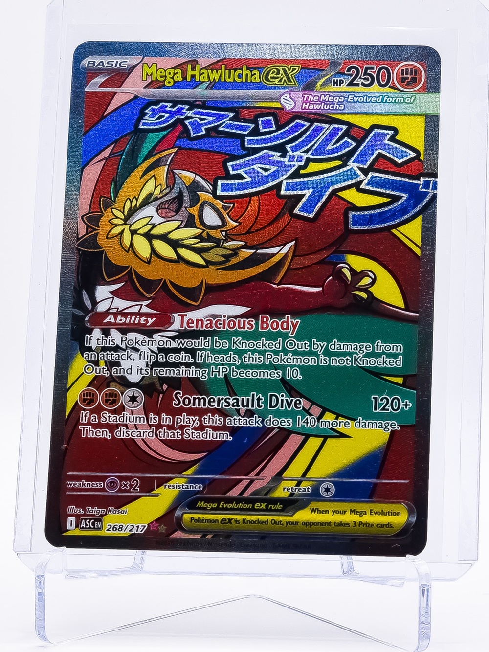 Pokemon Card Mega Hawlucha 268/217 EX Mega Attack Rare Holo Ascended Heroes NM